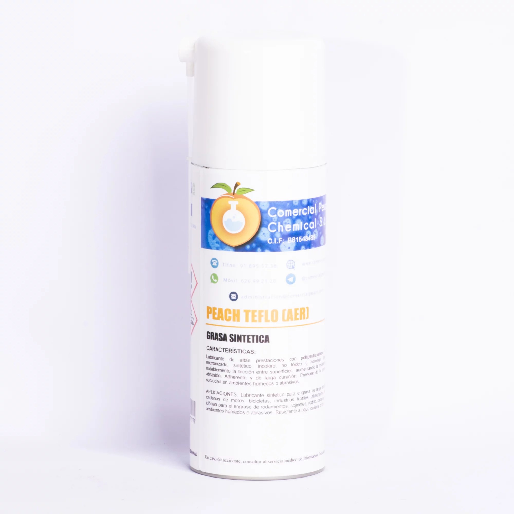 Lubricante Sintético para engrase de larga duración. AEROSOL - PEACH TEFLO (AER)